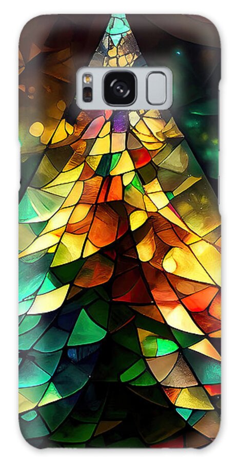 Stained Glass Galaxy Case featuring the painting Stained Glass Christmas II by Mindy Sommers