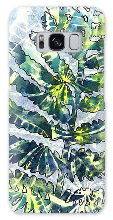 Tropical Galaxy Case featuring the painting Stained Glass Fern by Cynthia Fletcher