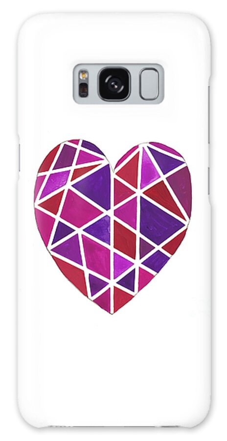 Valentine's Day Galaxy Case featuring the mixed media Stained Glass Heart by Lisa Neuman