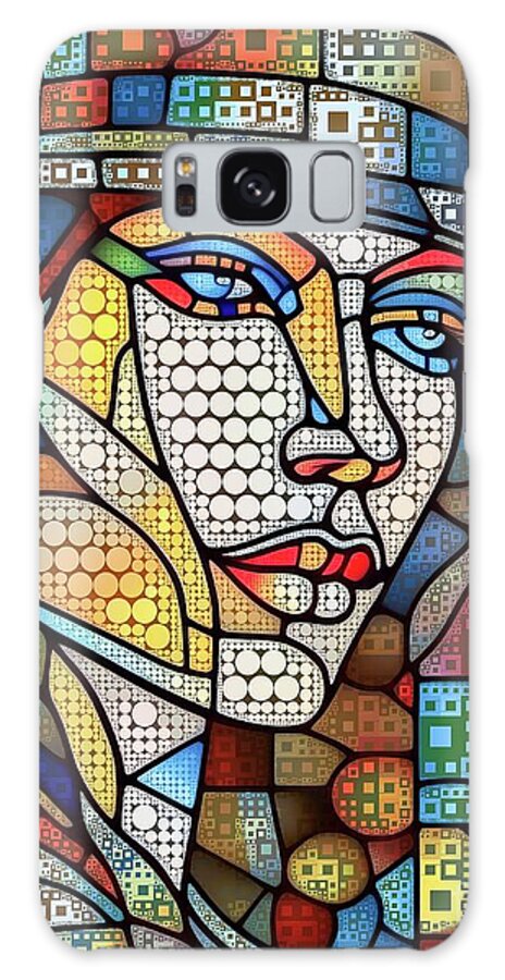 Abstract Galaxy Case featuring the digital art Stained Glass Mosaic Style Portrait - 02603 by Philip Preston