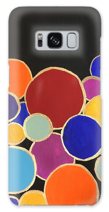 Abstracts Galaxy Case featuring the painting Stainglass Circles by Debora Sanders