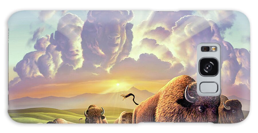 Buffalo Galaxy Case featuring the painting Stampede by Jerry LoFaro