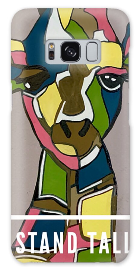 Giraffe Painting Galaxy Case featuring the painting Stand Tall - Colorful Giraffe Painting by Christie Olstad