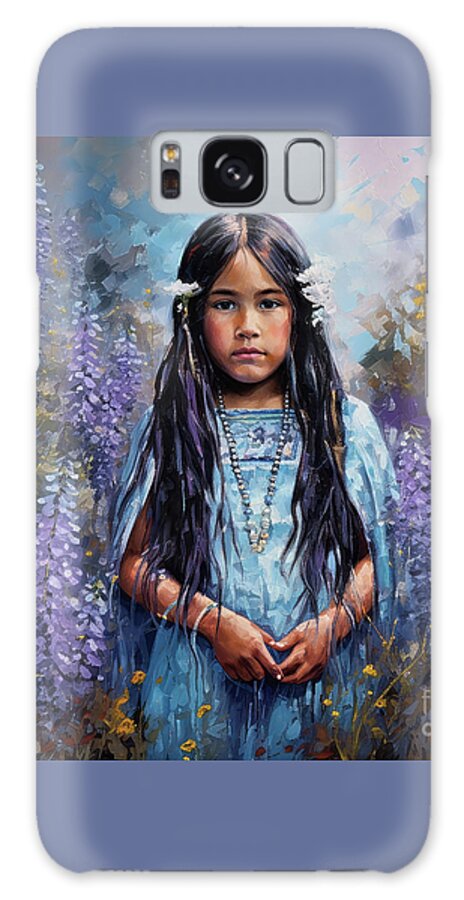 Native American Galaxy Case featuring the painting Standing In The Lupines by Tina LeCour