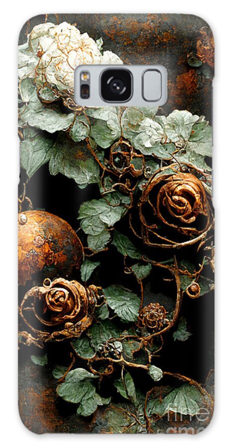 Steampunk Galaxy Case featuring the digital art Steampunk roses by Sabantha