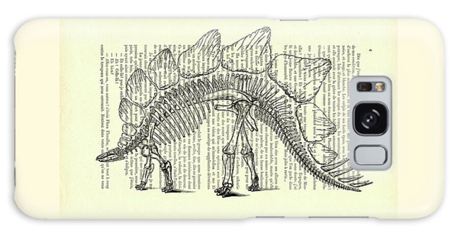 Stegosaurus Galaxy Case featuring the mixed media Stegosaurus skeleton by Madame Memento