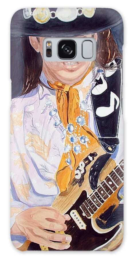 Portrait Galaxy Case featuring the painting Stevie Ray by Sandie Croft