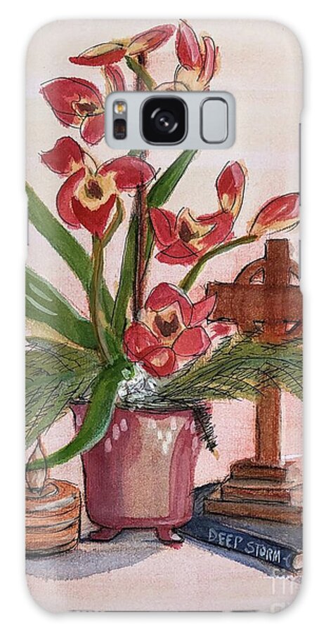 Charcoal Galaxy Case featuring the mixed media Still life # 2 by Vicki B Littell