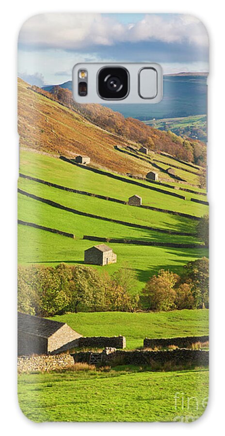 Yorkshire Dales National Park Galaxy Case featuring the photograph Stone barns in Swaledale, Yorkshire Dales, England by Neale And Judith Clark