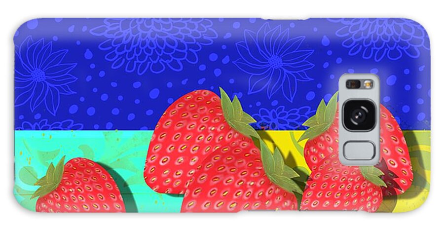 Strawberries Galaxy Case featuring the digital art Strawberries by Steve Hayhurst