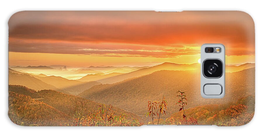 Maggie Valley Galaxy Case featuring the photograph Sun Peeking Over The Mountains by Jordan Hill