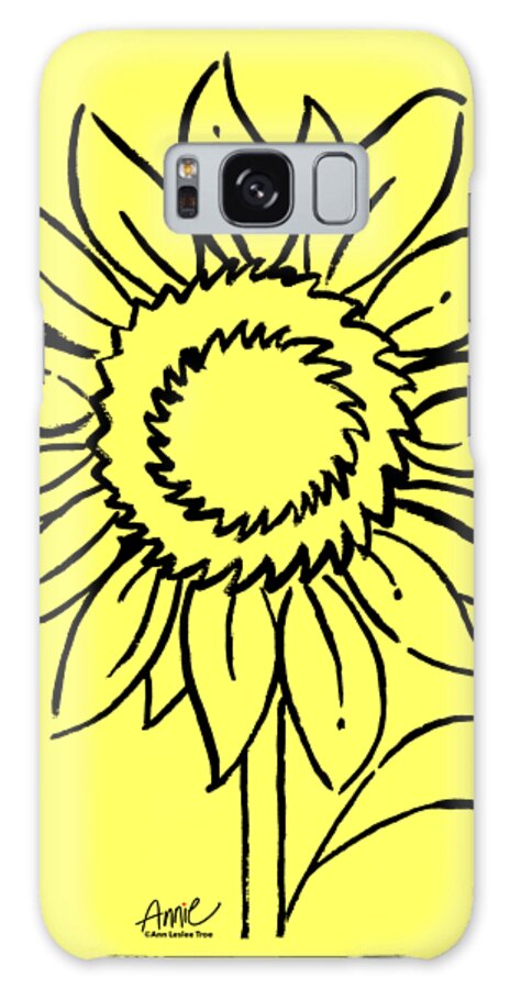 Sunflower Galaxy Case featuring the painting Sunflower Outline by Annie Troe