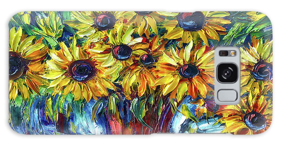 Countryside Galaxy Case featuring the painting Influenced by Van Gogh - The Sunflower is Mine, in a Way by OLena Art