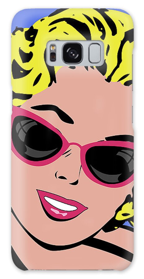 Popart Galaxy Case featuring the digital art Sunglasses Girl by Long Shot