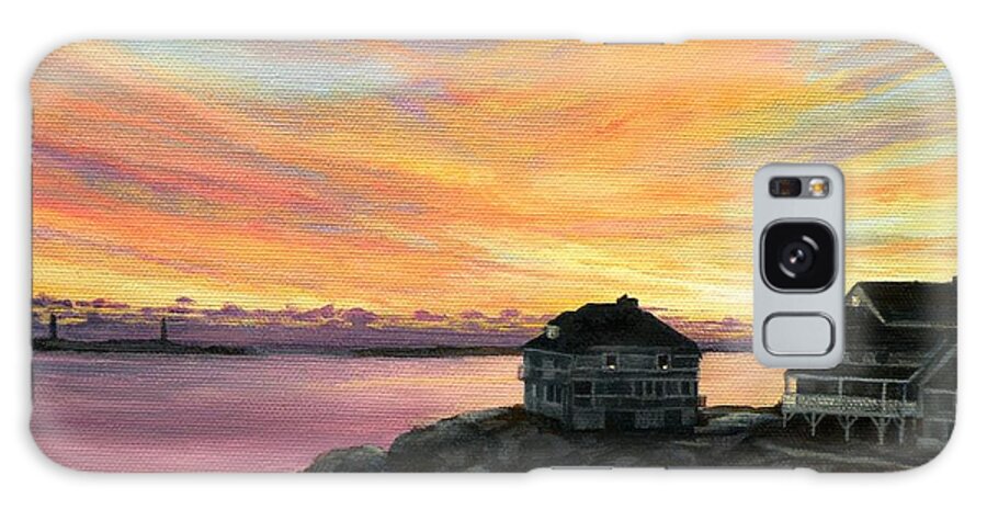 Rockport Galaxy S8 Case featuring the painting Sunrise, Long Beach, Rockport, MA by Eileen Patten Oliver
