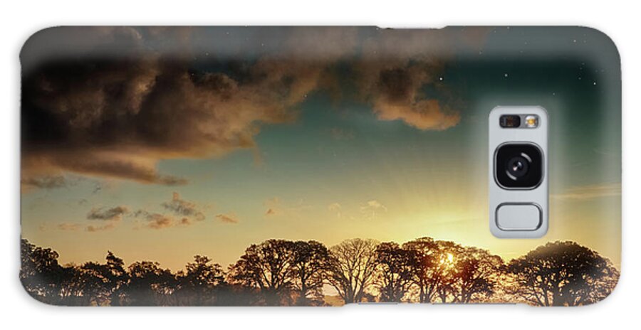 Landscape Galaxy Case featuring the photograph Sunrise over frosty fields in Norfolk by Simon Bratt