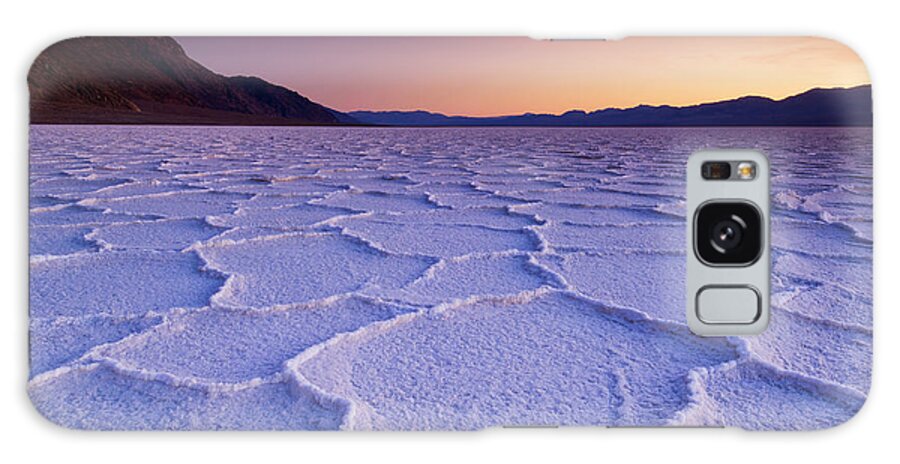Death Valley National Park Galaxy Case featuring the photograph Sunset at Badwater Basin salt pans, Death Valley, California, USA by Neale And Judith Clark