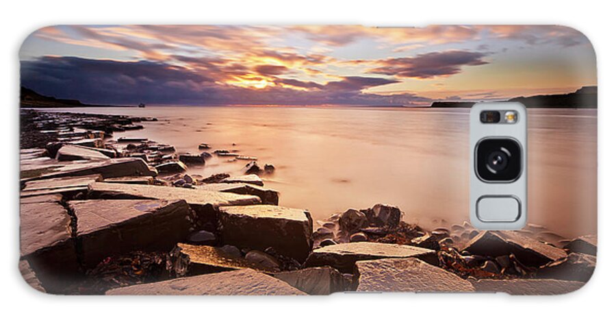 Jurassic Coast Galaxy Case featuring the photograph Sunset at Kimmeridge Bay, Dorset, England by Neale And Judith Clark