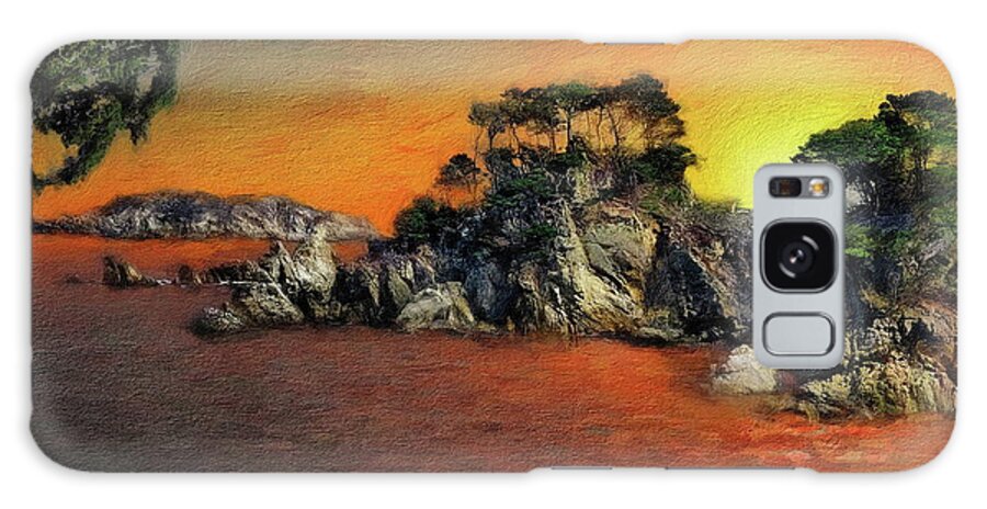 Point Lobos Galaxy Case featuring the ceramic art Sunset at Point Lobos by Russ Harris