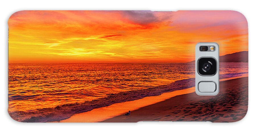 Zuma Beach Galaxy Case featuring the photograph Sunset at Zuma Beach, CA by Rich Cruse
