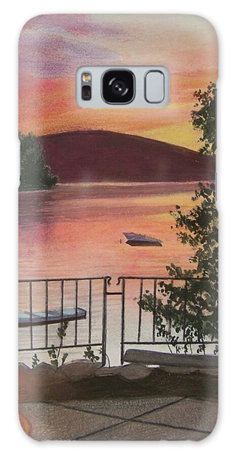 New Hampshire Galaxy Case featuring the mixed media Sunset by Constance DRESCHER