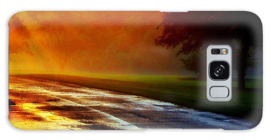 Sunset Galaxy Case featuring the photograph Sunset Glint In The Mist by Tami Quigley