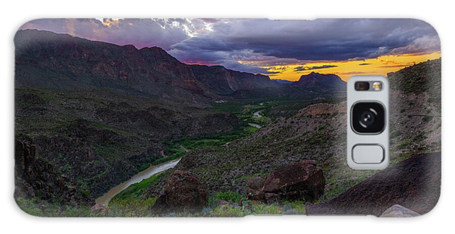 Landscape Galaxy Case featuring the photograph Sunset Lights the Sky at Big Bend State Park by Erin K Images