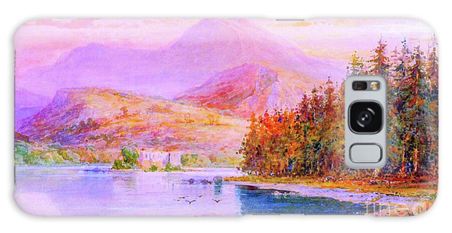 Landscape Galaxy Case featuring the painting Sunset Loch Scotland by Jane Small