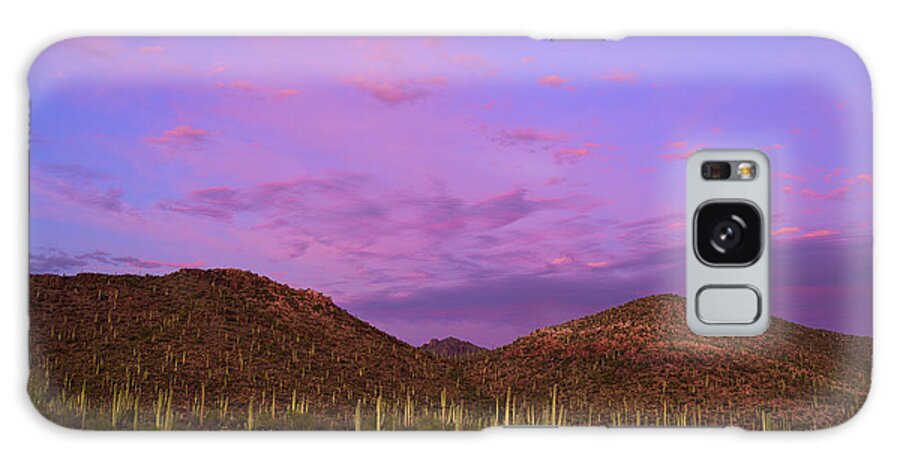 Arizona Galaxy Case featuring the photograph Sunset Moonrise over Tower Peak by James Covello