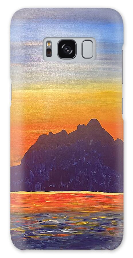 Sunset Galaxy Case featuring the painting Sunset on Abiquiu Lake by Christina Wedberg