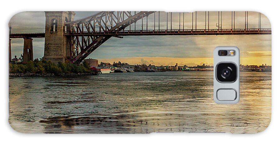 Astoria Park Galaxy Case featuring the photograph Sunset on the Hell Gate by Cate Franklyn