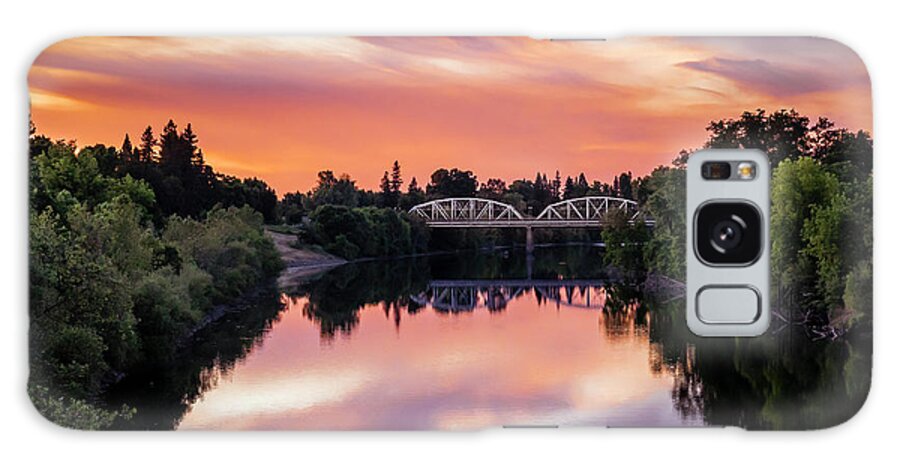 Sunset Galaxy Case featuring the photograph Sunset over the American River by Gary Geddes