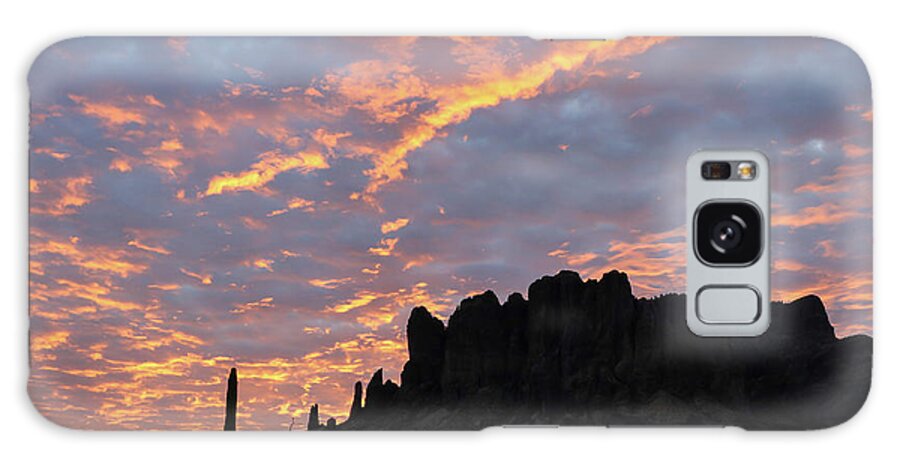 2020 Galaxy Case featuring the photograph Sunset over the Superstition Mountains 2 by Dawn Richards