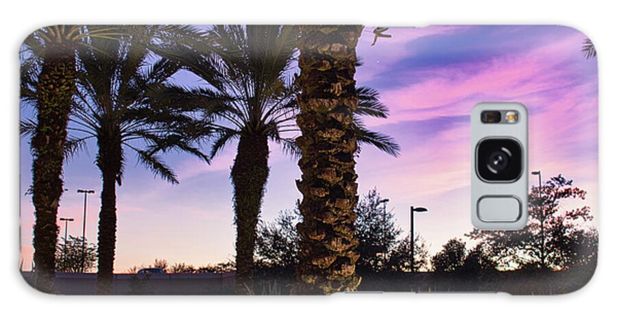 Tree Galaxy Case featuring the photograph Sunset Palms by Portia Olaughlin