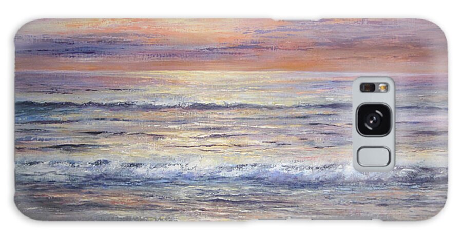 Valerie Travers Artist Galaxy Case featuring the painting Sunset Ripples by Valerie Travers