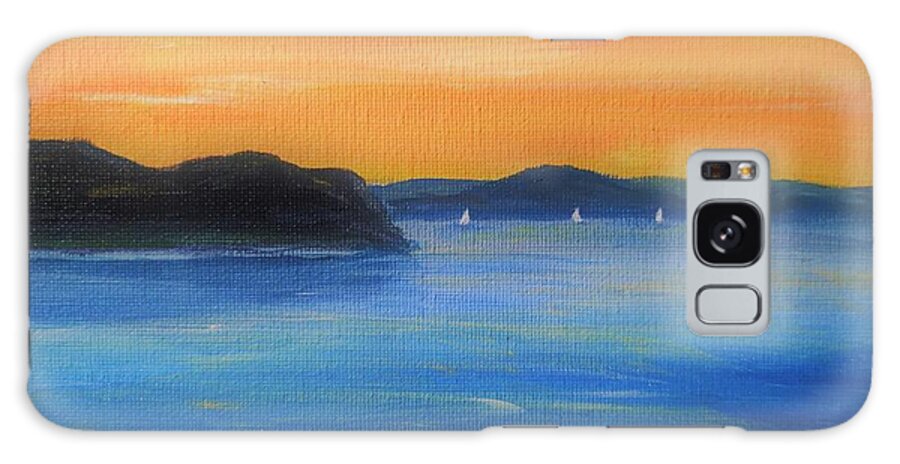 Sunset Painting Galaxy Case featuring the painting Sunset Sail by Irene Czys