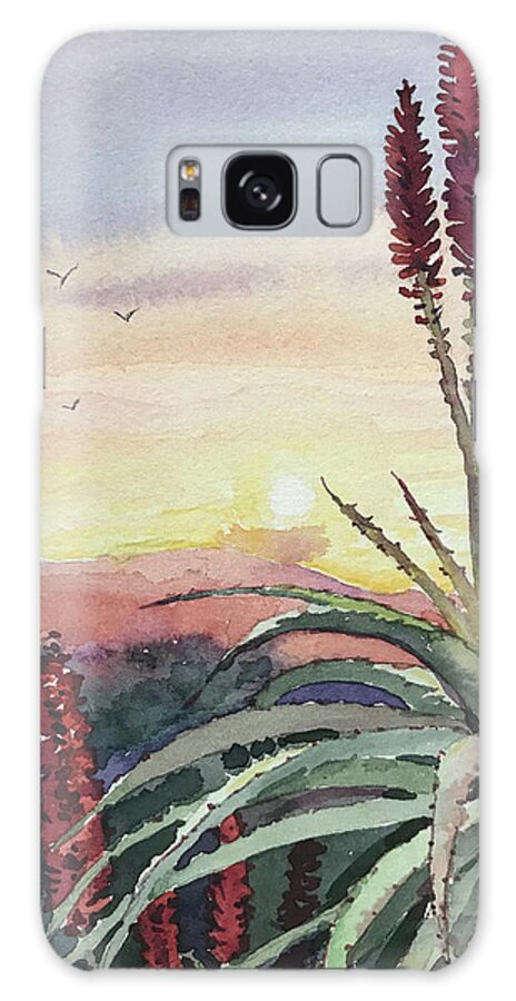 Topanga Galaxy Case featuring the painting Sunset Topanga by Luisa Millicent