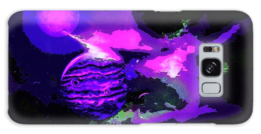  Galaxy Case featuring the digital art Surreal Planets and Clouds in Space by Don White Artdreamer