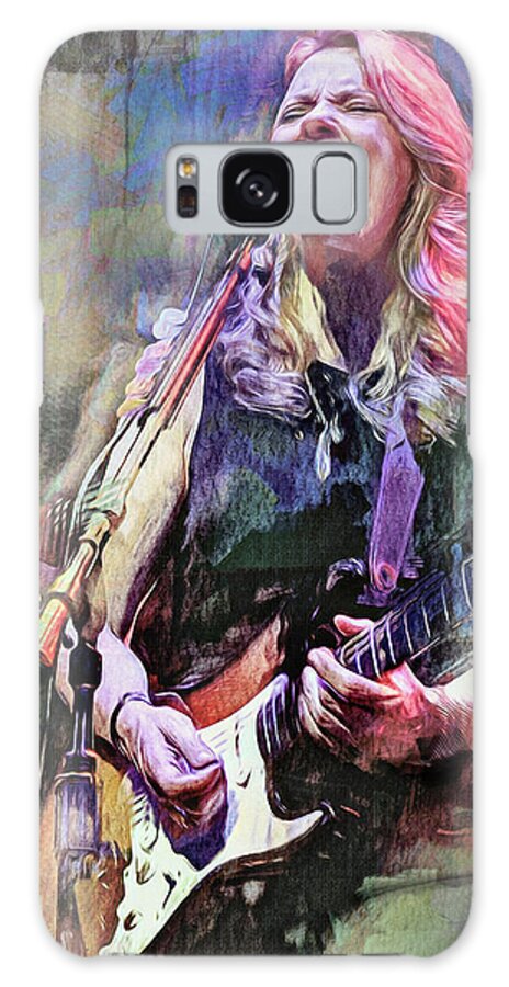 Susan Tedeschi Galaxy Case featuring the mixed media Susan Tedeschi Blues Guitar by Mal Bray