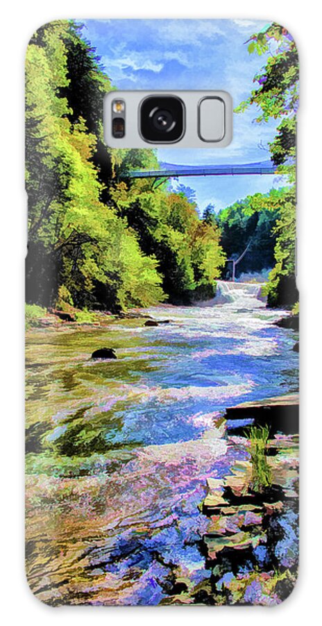 Impressionist Galaxy Case featuring the photograph Suspension Bridge at Cornell by Monroe Payne