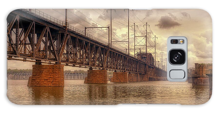 Amtrak Susquehanna River Bridge Galaxy Case featuring the photograph Susquehanna Railroad Bridge by Penny Polakoff