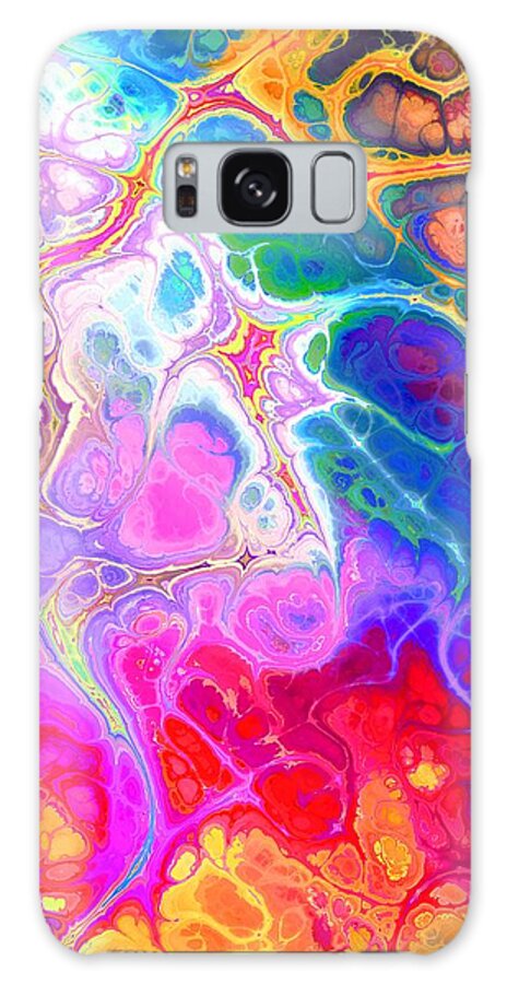 Colorful Galaxy Case featuring the digital art Sutari - Funky Artistic Colorful Abstract Marble Fluid Digital Art by Sambel Pedes