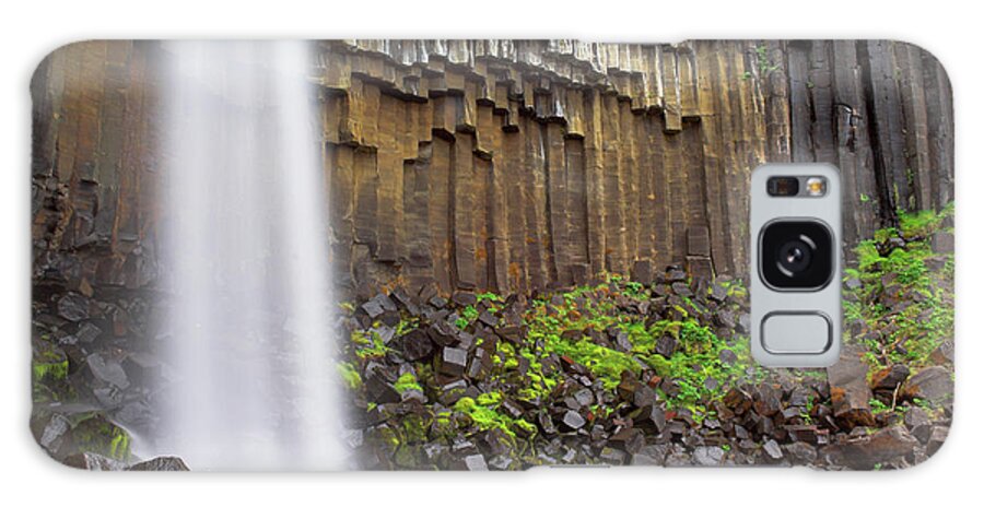 Icelandic Waterfall Galaxy Case featuring the photograph Svartifoss waterfall and basalt columns, Skaftafell national park, Iceland by Neale And Judith Clark