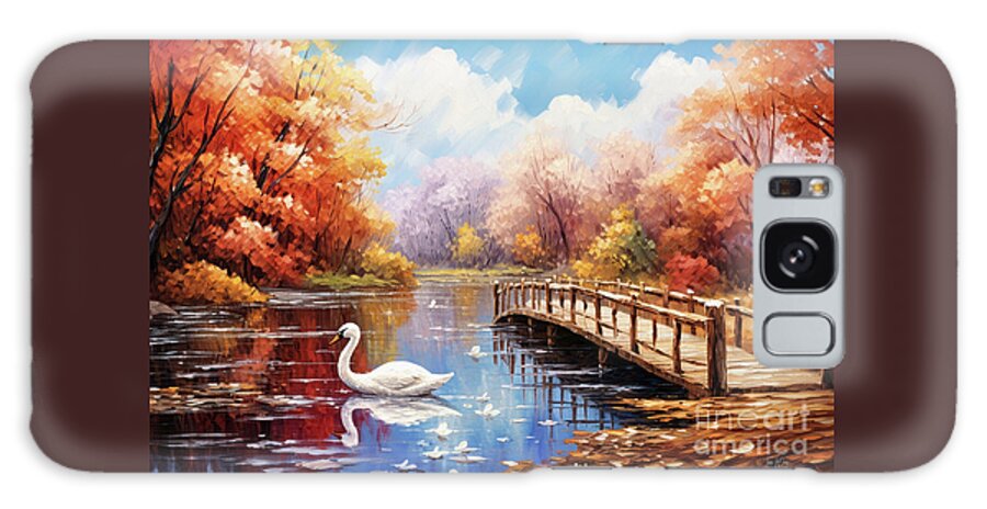 Autumn Landscape Galaxy Case featuring the painting The Swan In Autumn by Tina LeCour