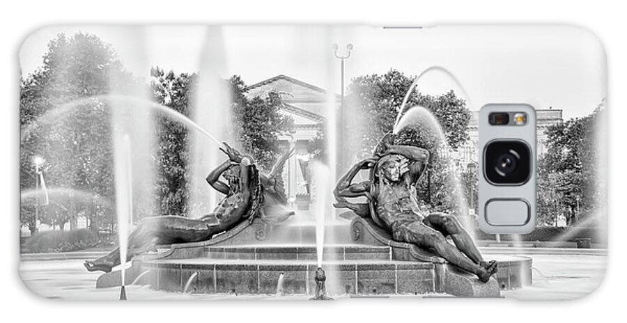 Black And White Swann Galaxy Case featuring the photograph Swann Fountain - Philadephia on the Parkway in Black and White by Bill Cannon