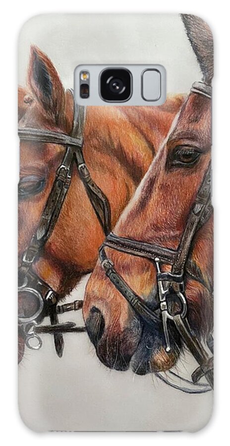 Fox Hunting Galaxy Case featuring the painting Tallyho by Kathy Laughlin
