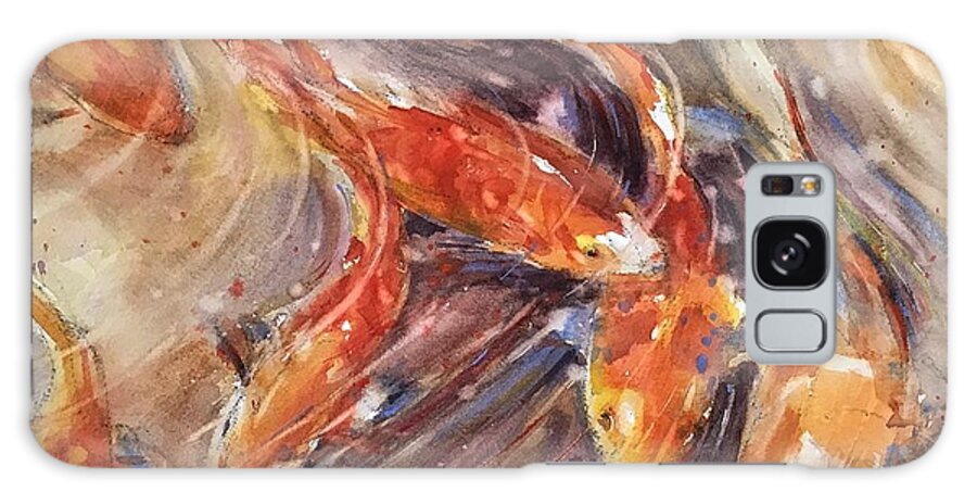 Koi Galaxy Case featuring the painting Tangerine Tango by Judith Levins