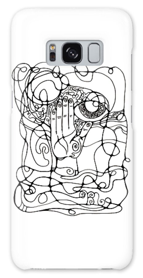 Fortune Galaxy Case featuring the drawing Tangled Threads of Fate by Katherine Nutt