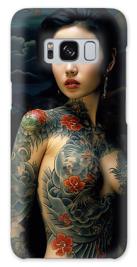 Tattoo Galaxy Case featuring the digital art Tattooed Chinese Woman by My Head Cinema