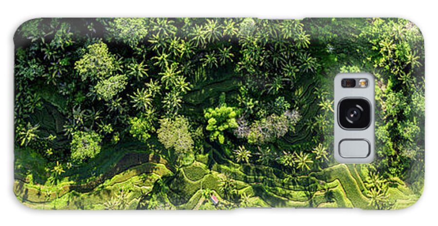 Panorama Galaxy Case featuring the photograph Tegallalang Rice Terrace aerial bali indonesia by Sonny Ryse